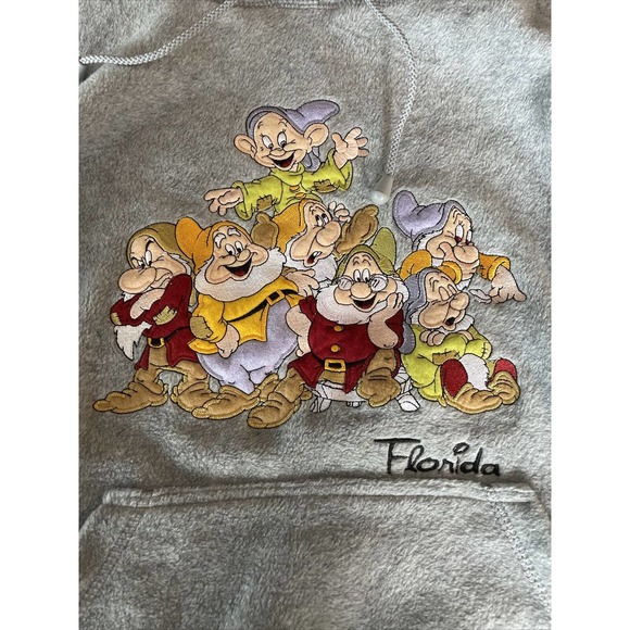 Disney Snow White Seven Dwarfs Adult Hoodie Jacket Sz M Embellished Fleece - Picture 2 of 6